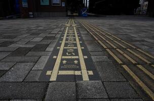 Kitakyushu, Japan - December 8, 2022 - The entrance road surface of Kyushu Railway History Museum photo