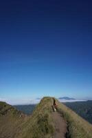 Exploring Mountain Trails with Dog Companion Amidst Beautiful Natural Scenery photo