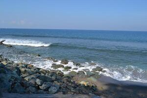 View of scenic beach in Lombok island photo