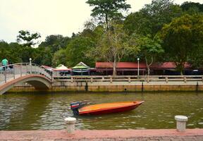 Brunei river in front of Tamu Kianggeh Market photo