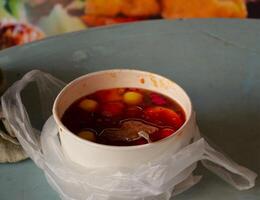 A bowl of rojak buah on the table photo