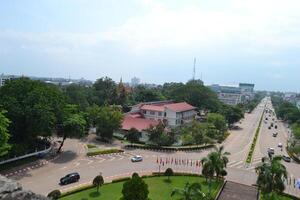 Top view of Viantiane city center during the day photo