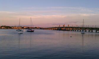 Sunset by Lions Bridge in St Augustine Florida photo