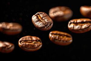 levitating coffee bean professional advertising food photography photo