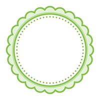 Simple Decorative Scalloped Green Circular Blank Frame Plain Border Design vector