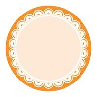 Simple Elegant Bold Orange Lace Decorated With Circular Edge Design vector