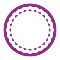 Simple Geometric Purple Circle Frame Border Design Decorated With Bold Scalloped Lace Edge vector