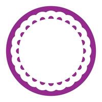 Simple Geometric Purple Circle Frame Border Design Decorated With Bold Scalloped Lace Edge vector