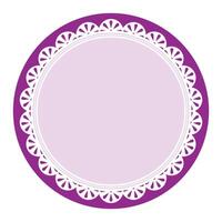 Simple Elegant Purple Circular Frame Decorated With Round Scalloped Lace Design vector