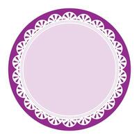 Simple Elegant Purple Circular Frame Decorated With Round Scalloped Lace Design vector