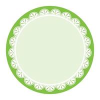 Simple Classic Green Circle Shape with Decorative Round Patterns Design vector