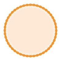 Simple Decorative Orange Lace Circle Blank Plain Sticker Label Background Design vector