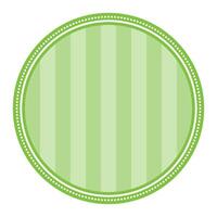 Striped Green Circular Elegance Plain Sticker Round Blank Label Design vector