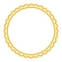 Simple Yellow Circular Blank Background With Scallop Frame Border Ornament vector
