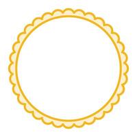 Simple Yellow Circular Blank Background With Scallop Frame Border Ornament vector