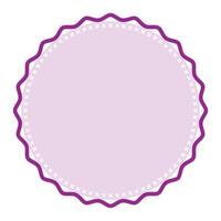Decorative Light Purple Round Frame Plain Sticker Border with Delicate Details Design vector