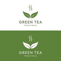 Premium quality organic tea leaf logo design. Logo for business, badge, herbal, and cafe. vector