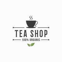 Premium quality organic tea leaf logo design. Logo for business, badge, herbal, and cafe. vector