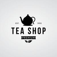prima calidad orgánico té hoja logo diseño. logo para negocio, insignia, herbario, y cafetería. vector