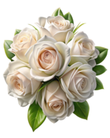 blanco Rosa ramo de flores 3d realista png