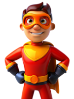super-héros costume avec des lunettes de protection 3d conception png