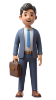 Father with Briefcase 3d Render png