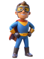 super-héros costume avec des lunettes de protection 3d rendre png