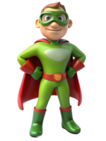 super-héros costume avec des lunettes de protection 3d illustration png