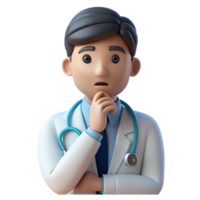 Thinking Doctor 3d Object png