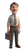 Father with Briefcase 3d Person png