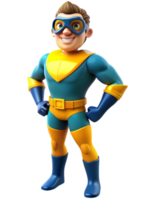 Super heroi terno com óculos 3d gráfico png