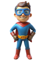 superhéroe traje con gafas de protección 3d persona png