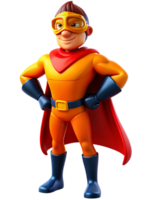 super-héros costume avec des lunettes de protection 3d personnage png