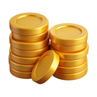 empiler de or pièces de monnaie 3d image png