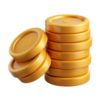 apilar de oro monedas 3d concepto png