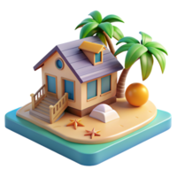strand huis 3d grafisch png