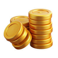 Stapel von Gold Münzen 3d Design png