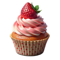 Strawberry Cupcake 3d Image png