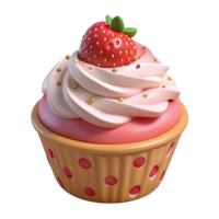 Strawberry Cupcake 3d Concept png