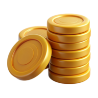 Stack of Gold Coins 3d Object png