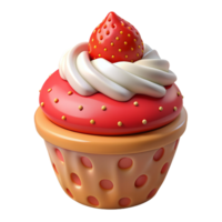 Strawberry Cupcake 3d Style png