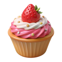 fraise petit gâteau 3d icône png