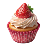 Strawberry Cupcake 3d Object png