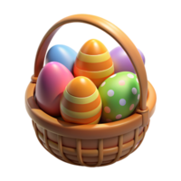 Easter Eggs in Basket 3d Ornament png