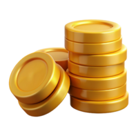 apilar de oro monedas 3d png