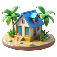 strand huis 3d concept png