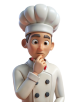 pensando chefe de cozinha 3d render png