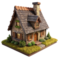 Countryside Cottage 3d Illustration png