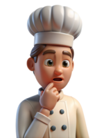 Thinking Chef 3d Avatar png