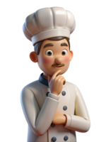 pensando cocinero 3d estilo png